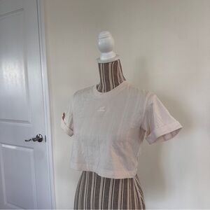 Adidas Women's Cream Cropped T-Shirt